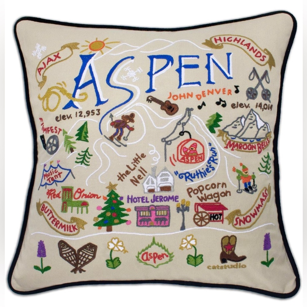 Catstudio Hand Embroidered Aspen Pillow